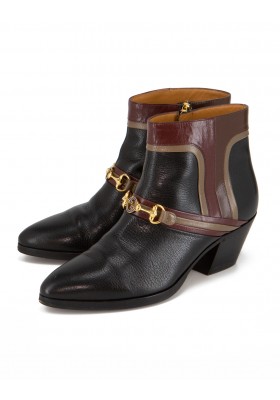 GUCCI Horsebit GG Ankle Boots