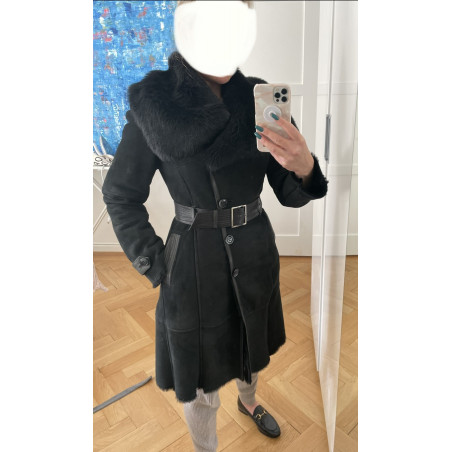 KAREN MILLEN Schaffell Mantel - Pre-loved Designer Second Hand | LUXURYLOVE