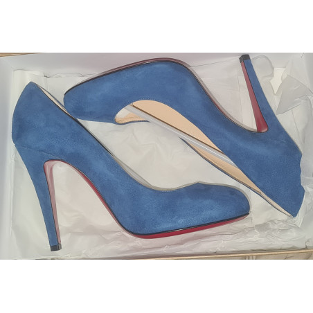 CHRISTIAN LOUBOUTIN Pumps Wildleder blau 36.5 NEU Pre-owned Designer Secondhand Luxurylove