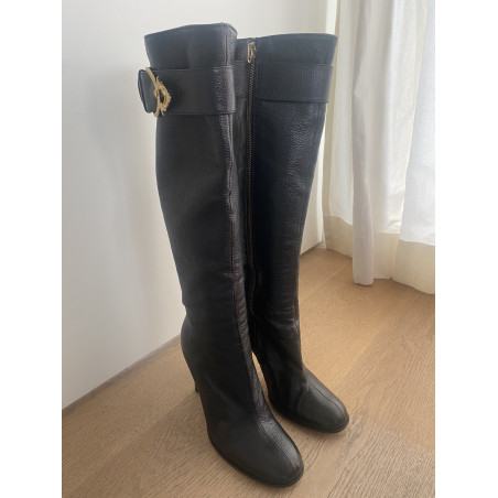 JUICY COUTURE Stiefel Leder schwarz 40 Pre-owned Designer Secondhand Luxurylove