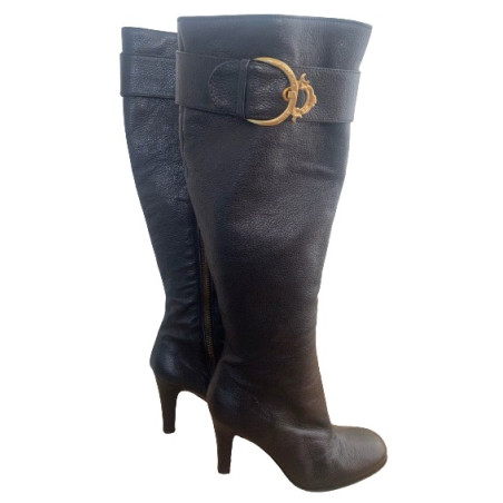 JUICY COUTURE Stiefel Leder schwarz 40 Pre-owned Designer Secondhand Luxurylove