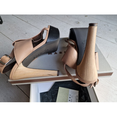MARNI Sandalette beige 38 Pre-owned Designer Secondhand Luxurylove
