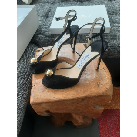 JIMMY CHOO Sacura Sandalette schwarz 41 Pre-owned Designer Secondhand Luxurylove