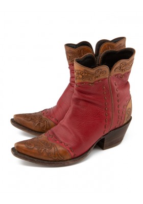 TROIS POMMES Western Boots rot braun 37 Pre-owned Designer Secondhand Luxurylove