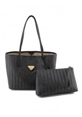 MOLLERUS Genf Shopper Tote Bag schwarz Pre-owned Designer Secondhand Luxurylove