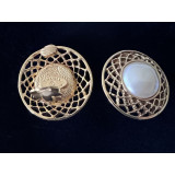 Ear clip pearls/gold-colored