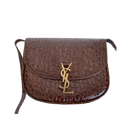 SAINT LAURENT Kaia medium braun Krokoprägung NEU Pre-owned Designer Secondhand Luxurylove