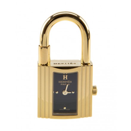HERMÈS Kelly Uhr 20x20mm vergoldeter Edelstahl NEU Pre-owned Designer Secondhand Luxurylove