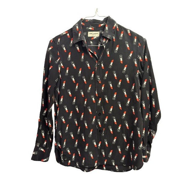 SAINT LAURENT Silk lipstick blouse - Pre-loved Designer Second Hand | LUXURYLOVE