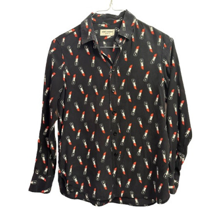 SAINT LAURENT Silk lipstick blouse - Pre-loved Designer Second Hand | LUXURYLOVE