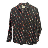 Silk lipstick blouse