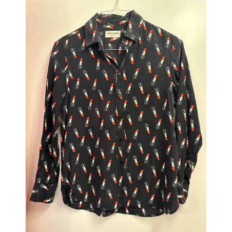 SAINT LAURENT Silk lipstick blouse - Pre-loved Designer Second Hand | LUXURYLOVE