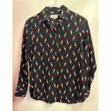 Silk lipstick blouse