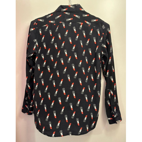 SAINT LAURENT Silk lipstick blouse - Pre-loved Designer Second Hand | LUXURYLOVE
