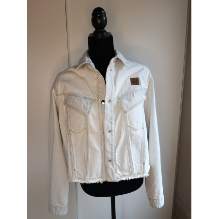 KENZO Jeansjacke weiss 38 Pre-owned Designer Secondhand Luxurylove