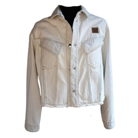 KENZO Jeansjacke weiss 38 Pre-owned Designer Secondhand Luxurylove
