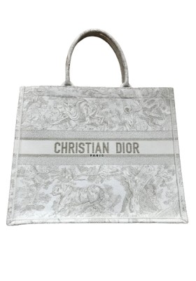 DIOR Book Tote Bag weiss Pre-owned Designer Secondhand Luxurylove