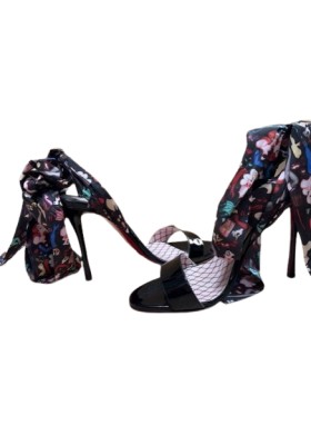 CHRISTIAN LOUBOUTIN Sandalette mit Schleife multicolor 39.5 Pre-owned Designer Secondhand Luxurylove