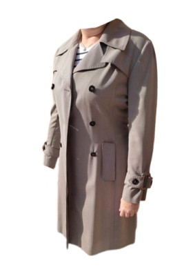 LORO PIANA Trenchcoat Mantel Schurwolle beige 36 Pre-owned Designer Secondhand Luxurylove