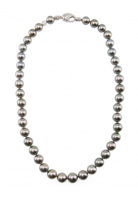 SCHOEFFEL Tahiti Perlenkette ist Weissgold-Brillianten-Verschluss Pre-owned Designer Secondhand Luxurylove