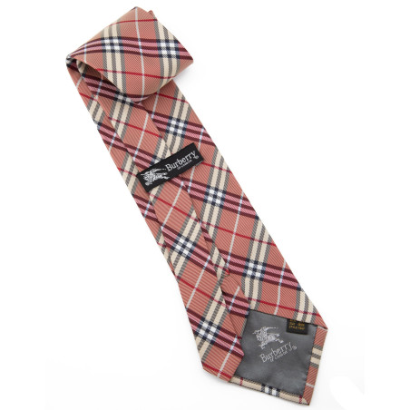 BURBERRY Seidenkrawatte Check rot Pre-owned Designer Secondhand Luxurylove