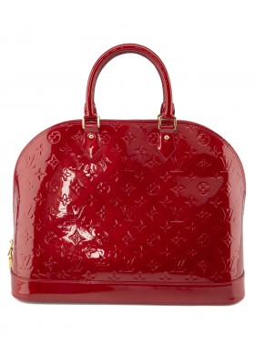 LOUIS VUITTON Alma GM Vernis Monogram Bag rot Pre-owned Designer Secondhand Luxurylove