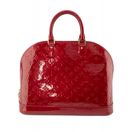 LOUIS VUITTON Alma GM Vernis Monogram Bag rot Pre-owned Designer Secondhand Luxurylove