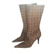 ESCADA Stiefel Heels Krokodilleder beige 40 Pre-owned Designer Secondhand Luxurylove