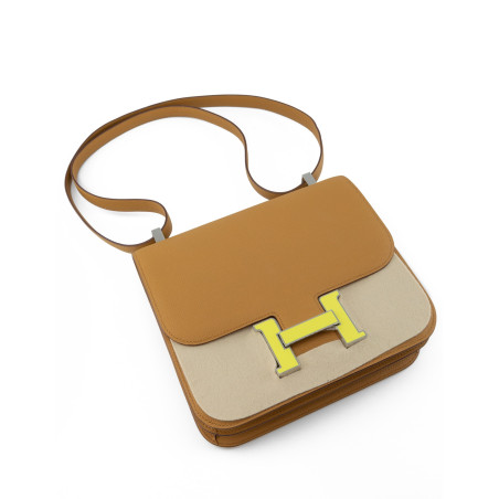 Sac Constance III 24 Sesame Lime Epsom Leather - NEW Sac Constance III 24 Sesame Lime Epsom Leather - NEW