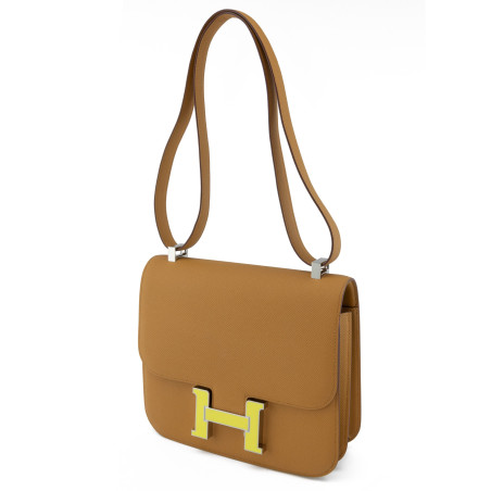 Sac Constance III 24 Sesame Lime Epsom Leather - NEW Sac Constance III 24 Sesame Lime Epsom Leather - NEW