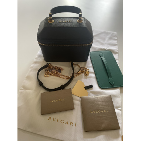 BVLGARI Serpenti Forever Jewellery Box Bag Black Pre-owned Secondhand Luxurylove. 
