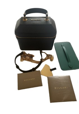 BVLGARI Serpenti Forever Jewellery Box Bag Black Pre-owned Secondhand Luxurylove. 