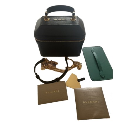 BVLGARI Serpenti Forever Jewellery Box Bag Black Pre-owned Secondhand Luxurylove. 