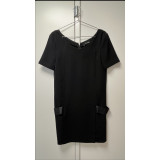 Dress with leather insert