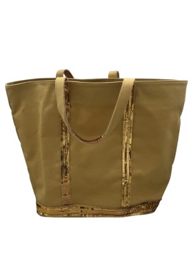 VANESSA BRUNO Le Cabas Sequin Shopper Bag gelb Pre-owned Designer Secondhand Luxurylove