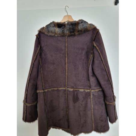 MARC CAIN Mantel Kunstfell braun 40 Pre-owned Designer Secondhand Luxurylove