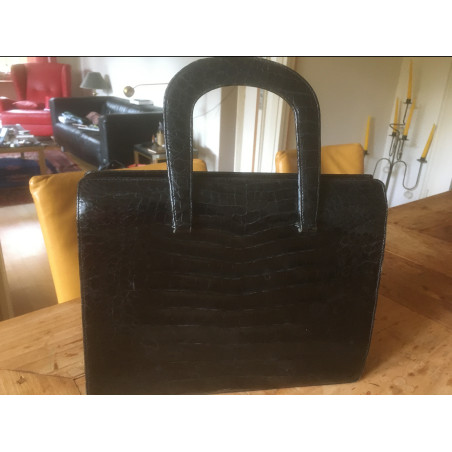 Vintage Handtasche Krokodilleder Exotenleder schwarz Pre-owned Designer Secondhand Luxurylove