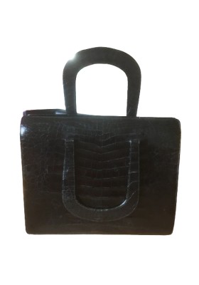 Vintage Handtasche Krokodilleder Exotenleder schwarz Pre-owned Designer Secondhand Luxurylove