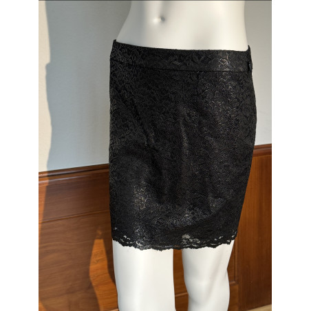 SAINT LAURENT Minirock Spitze schwarz 38 NEU Pre-owned Designer Secondhand Luxurylove
