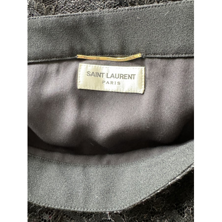SAINT LAURENT Minirock Spitze schwarz 38 NEU Pre-owned Designer Secondhand Luxurylove