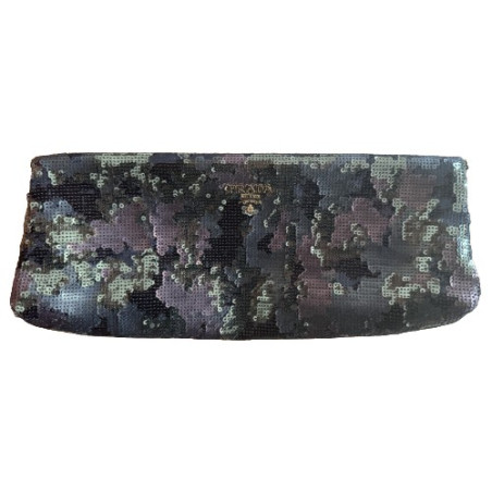 PRADA Clutch Camouflage Pailetten khaki NEU Pre-owned Designer Secondhand Luxurylove