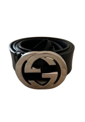 GUCCI GG Gürtel Leder schwarz 100 Pre-owned Designer Secondhand Luxurylove