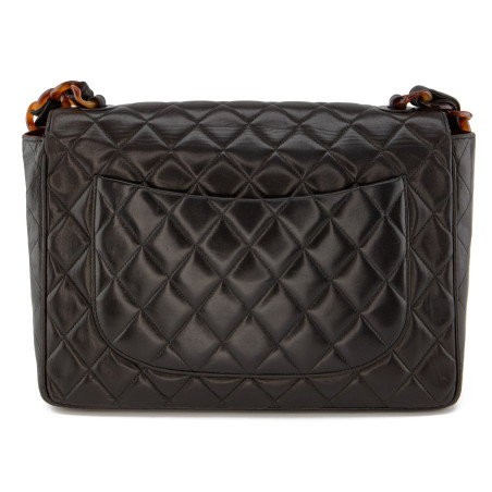 CHANEL Jumbo Flap Bag Tortoise Lammleder braun 1993 Pre-owned Designer Secondhand Luxurylove