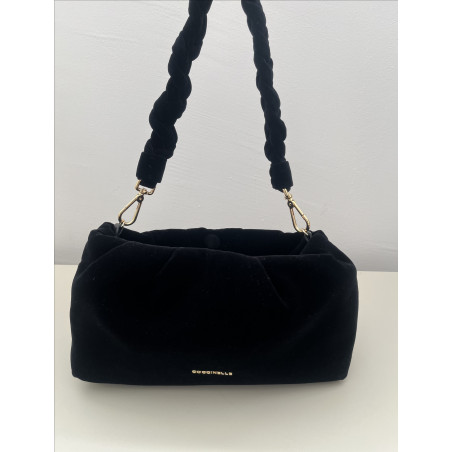 COCCINELLE Rivea Velvet Tasche Samt schwarz Pre-owned Designer Secondhand Luxurylove