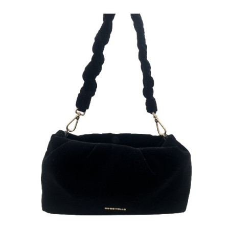 COCCINELLE Rivea Velvet Tasche Samt schwarz Pre-owned Designer Secondhand Luxurylove
