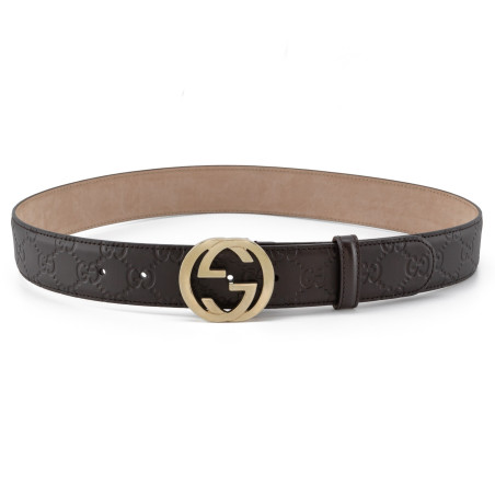 GUCCI GG Gürtel Guccissima braun 80 Pre-owned Designer Secondhand Luxurylove