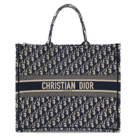 DIOR Book Tote gross Oblique navy Pre-owned Designer Secondhand Luxurylove