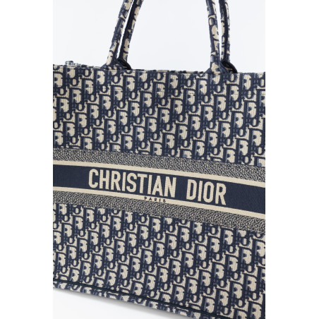 DIOR Book Tote gross Oblique navy Pre-owned Designer Secondhand Luxurylove