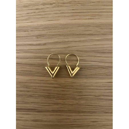 LOUIS VUITTON Essential V Creolen Ohrringe gold Pre-owned Designer Secondhand Luxurylove