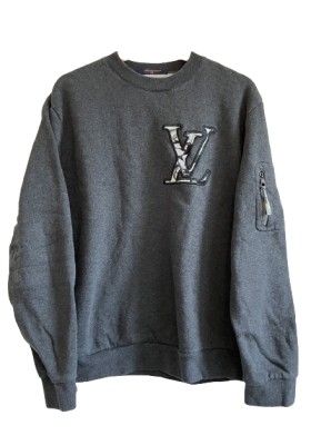 LOUIS VUITTON Sweatshirt Pullover anthrazit Herren XL Pre-owned Designer Secondhand Luxurylove